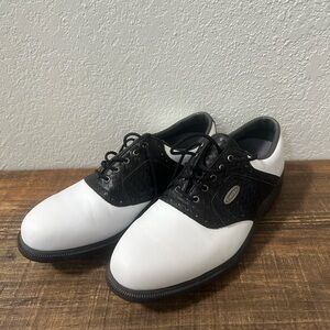 Footjoy Contour Comfort Golf Shoes 11 White Black Leather, 57783